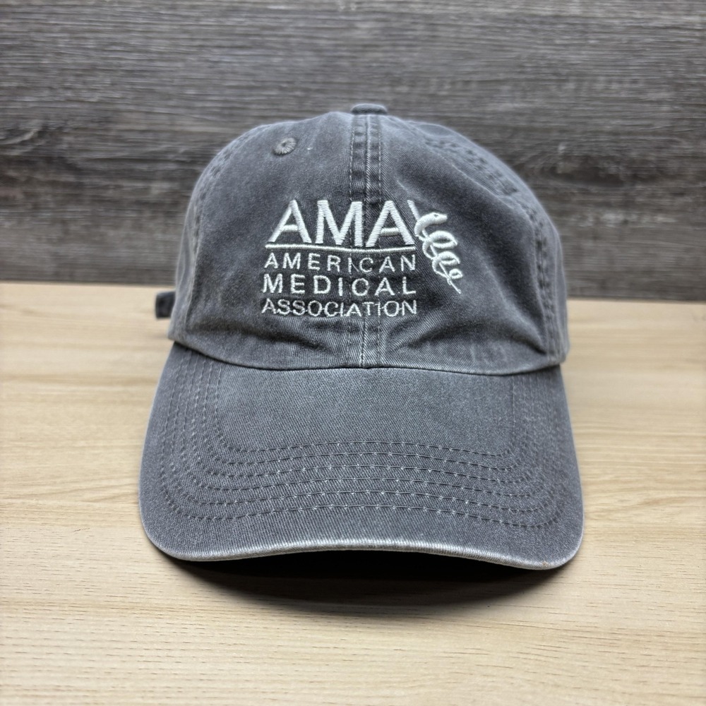 AMA American Medical Assoc Hat Cap Strap Back Mens‎ One Size Gray Port Authority